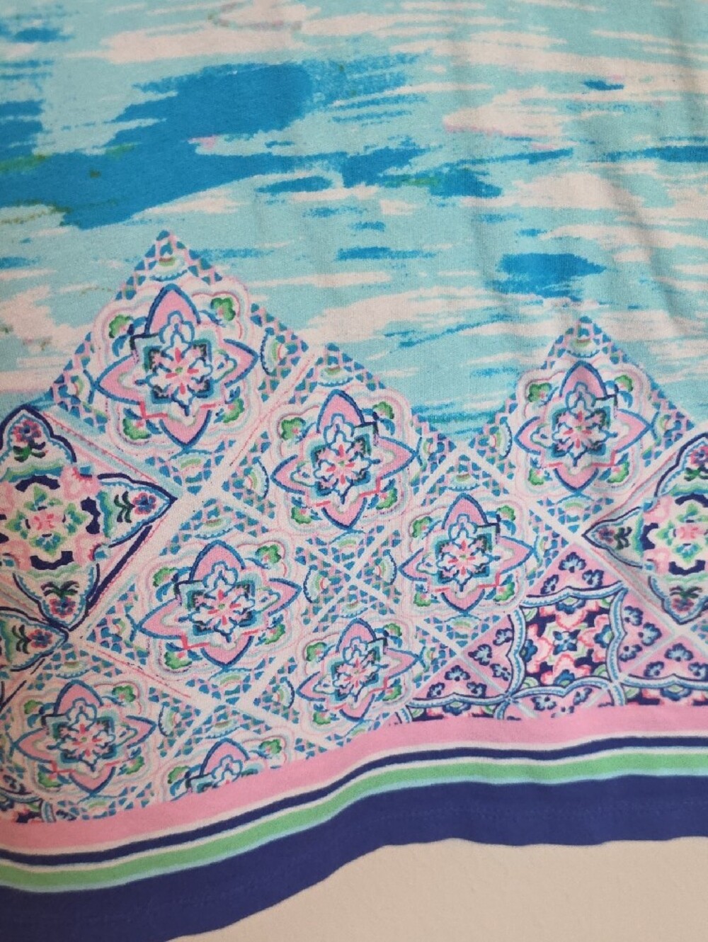 Talbots Pink, Green and Blue Floral Crewneck Tee - Picture 4 of 7